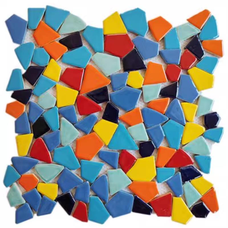 Azulejos Cerâmicos Coloridos 30x30cm com Pedrisco Grátis para Jardim Piscina Parede de Fundo Mosaico Azulejos Resistentes ao Desgaste Decoração