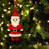 DIY Christmas Button Decoration Craft Kit Snowman Santa Claus and Angel Figures with Button Hats Easy-to-Hang Tree Ornaments