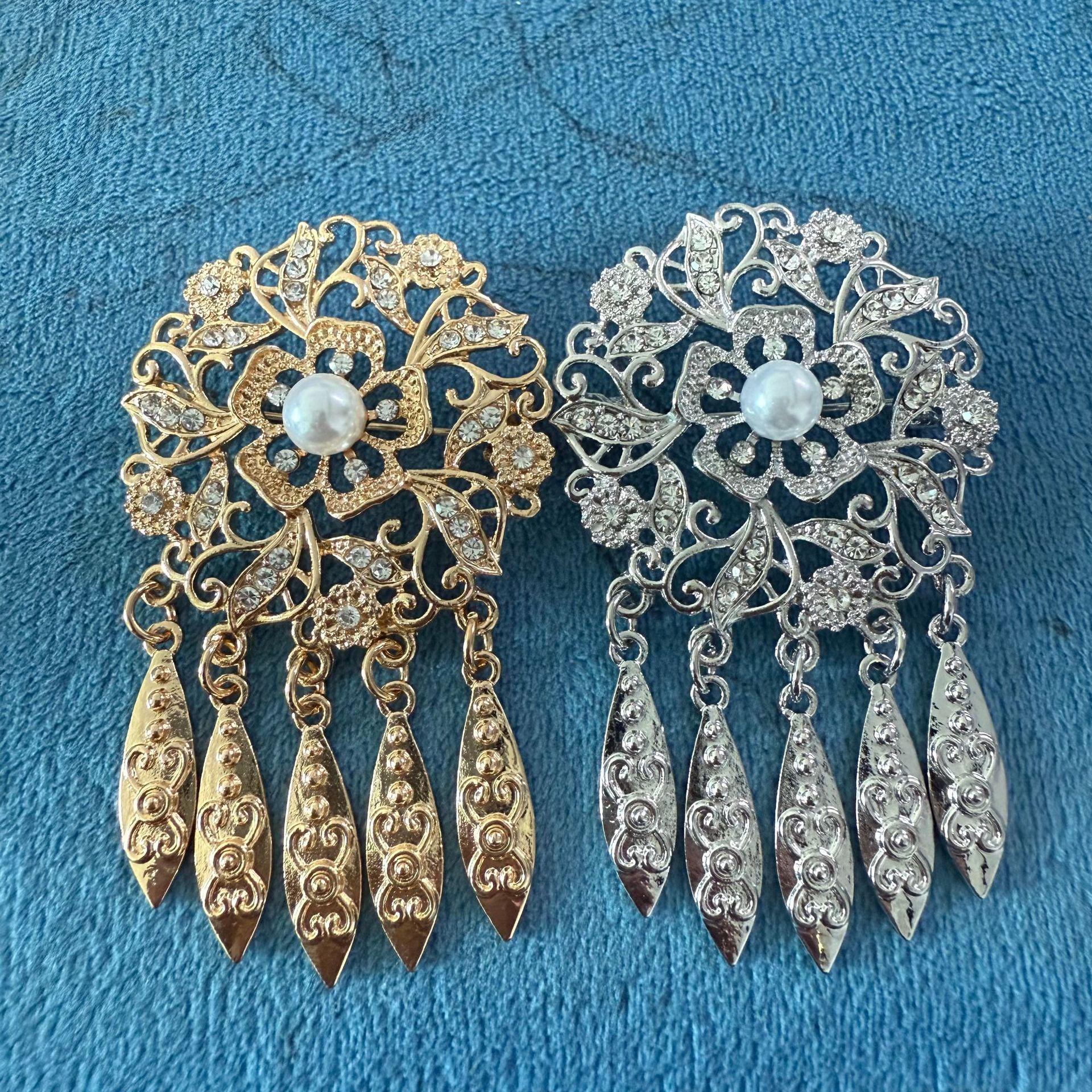 

Muslim Alloy Rhinestone Tassel Brooch - High-End Fashion Accessory