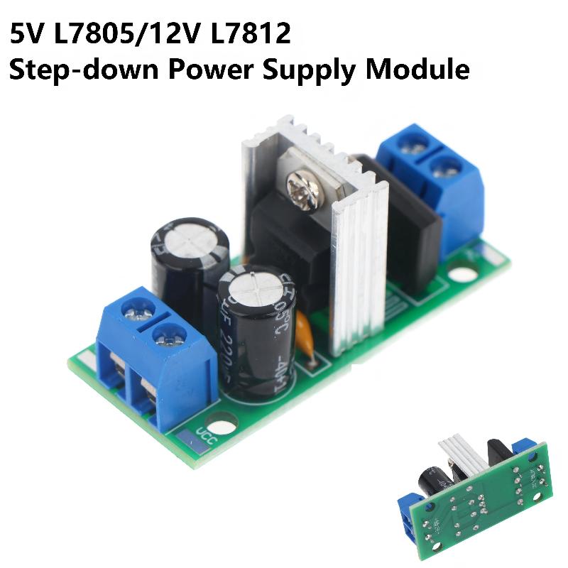 L7805 L7812 Step Down Power Supply Module 5V 12V Voltage Regulator Board With Heat Sink For Diy Electronics Projects