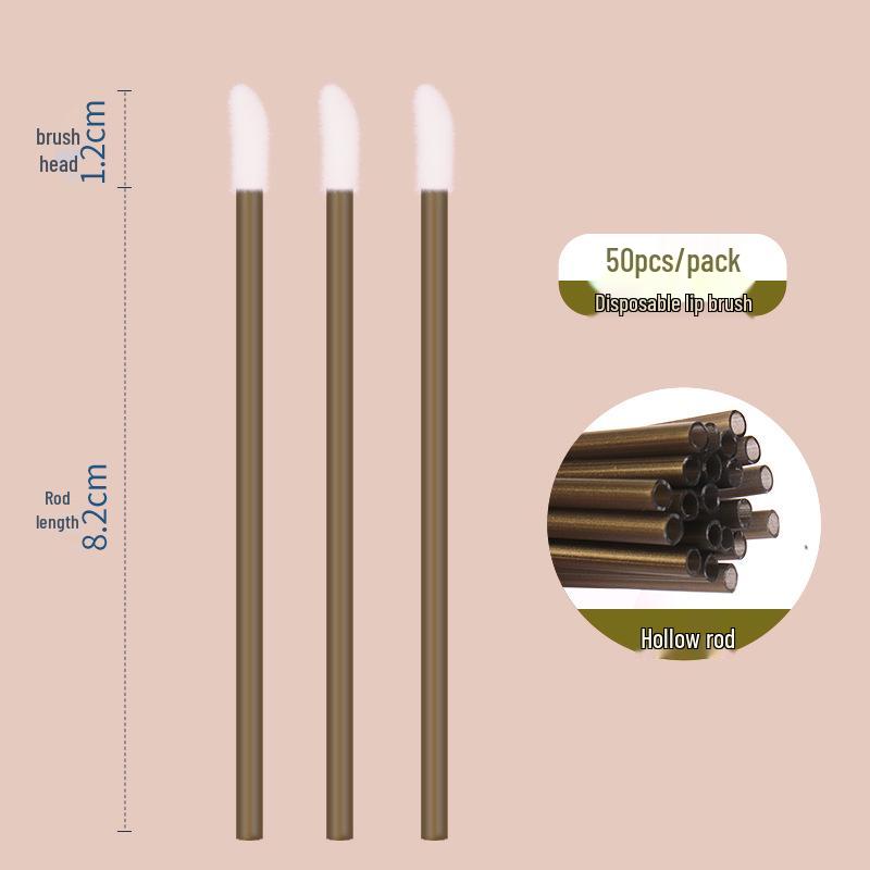 Einweg Hohl-Lippenpinselstiele, 50er-Pack: Tragbare Lippenstift-Make-up-Werkzeuge Pinsel