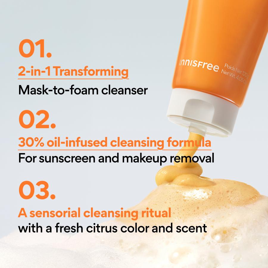Vitamin C Aufhellende Maske-zu-Schaum Gesichtsreiniger 120g