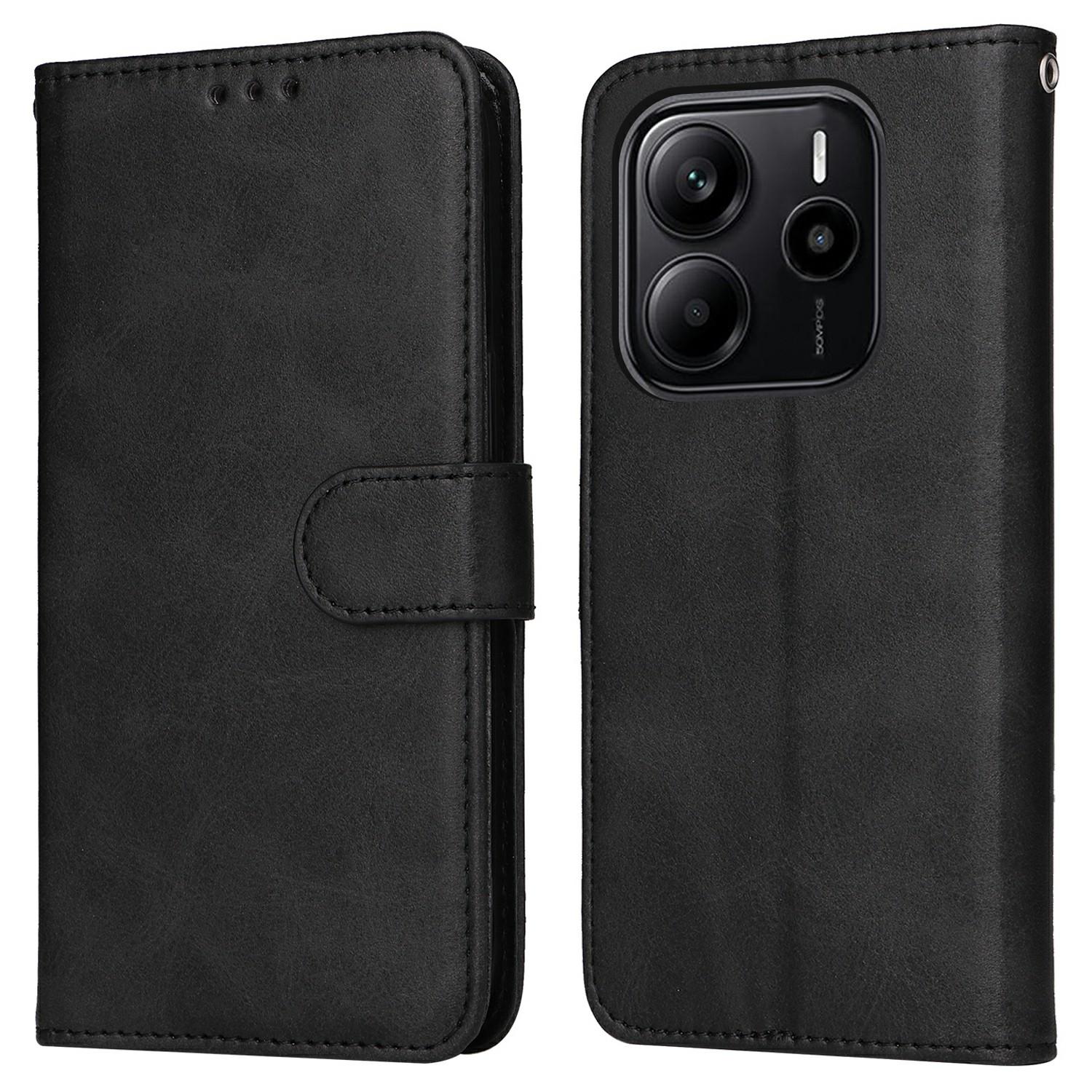 

Для Xiaomi Redmi Note 14 4G (163,25 мм) Чехол-кошелек из искусственной кожи, откидной чехол для телефона Black