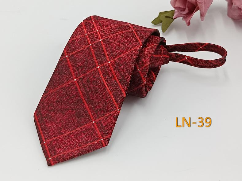 Men's Professional Striped Jacquard Zipper Tie, 7cm