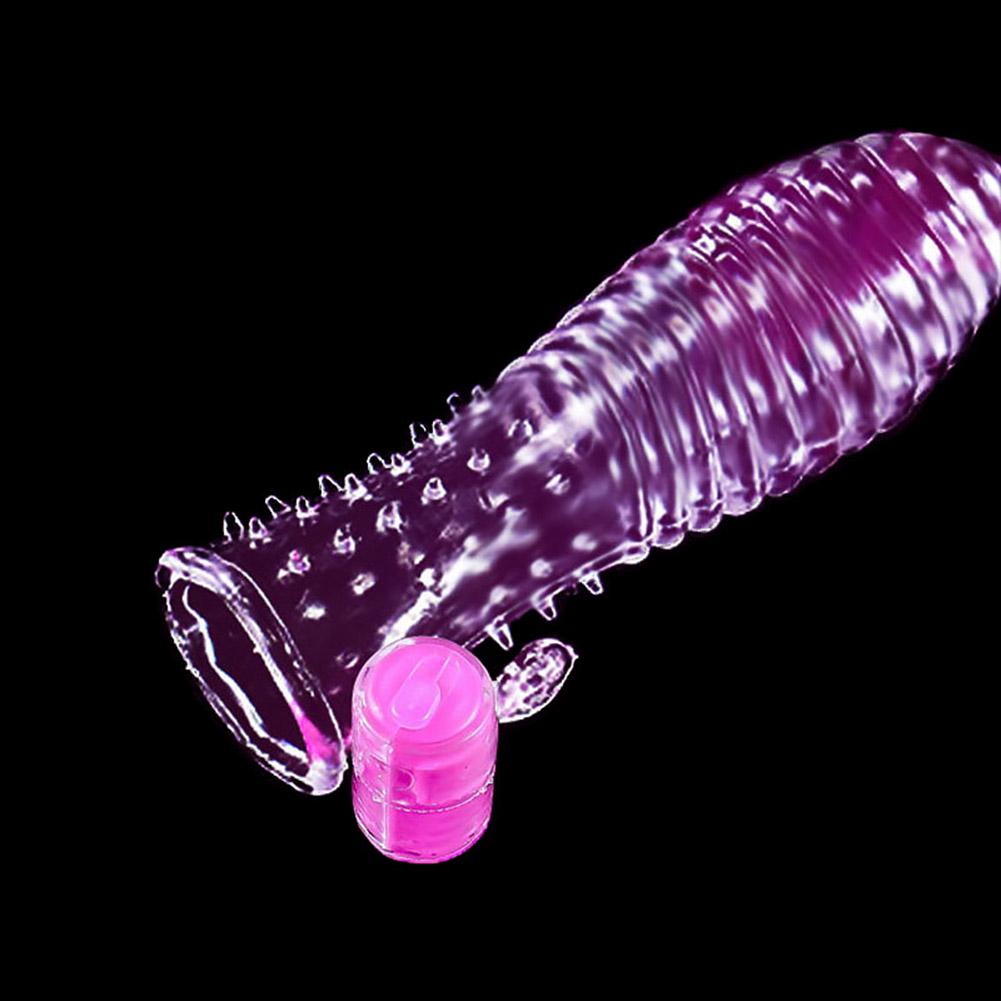 Vibrator Penis Lock Condom Ring Thread Sleeve Dotted Sex Toy