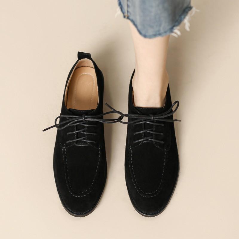 Scarpe Basse da Donna Retro in Camoscio Scarpe Casual Leggere per Camminare Mocassini Casual Classici Scarpe Basse Stringate a Taglio Basso Zapatos Mujer
