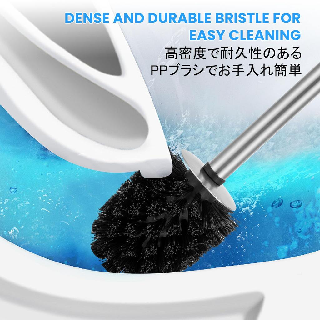 Smartbin Toilet Brush and Holder with Storage Stylish Cleaning Brush Bathroom Toilet Metal Case and Stainless Steel Gray 2-Tier Case, Set, Brush,