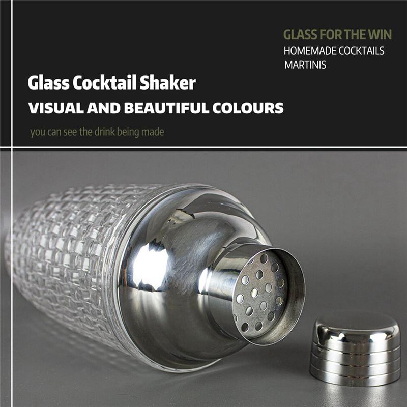 AF95-13Oz Glass Cocktail Shaker Set - Glass Shaker For Cocktails, Drink Shakers Cocktail And Cocktail Shakers