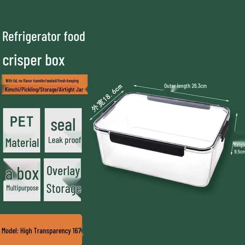 Clear PET Refrigerator Food Storage Container