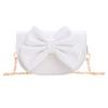 Cute Bow Decoration Solid Color Children Shoulder Chain Bag For Outings Casual