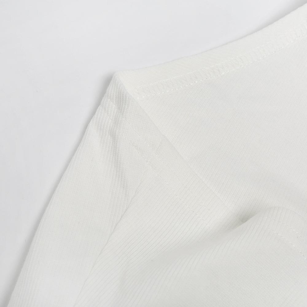 Sexy Knopf Tief V-Ausschnitt Ärmellos Sommer Weißes Crop Top Rückenfrei Damen Neckholder Tanktop Club Streetwear Lässige Oberteile