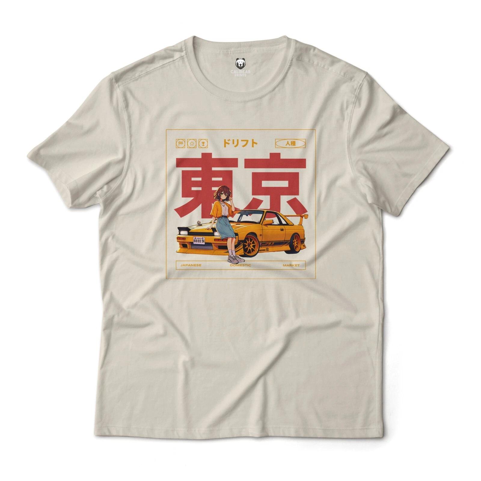 Anime JDM Drift Car Girl Retro Aesthetic Graphic Art T-T-Shirt 2XL