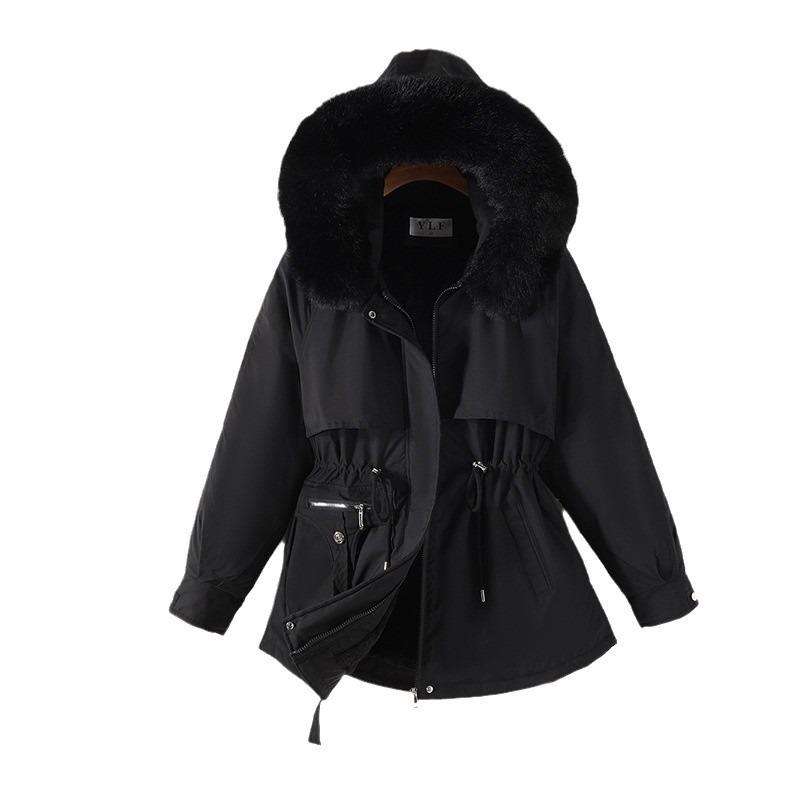 Pie Overcome Women's Winter New Thin Down Cotton Clothes Fashionable Versatile Down Thick Fur Integrated Coat