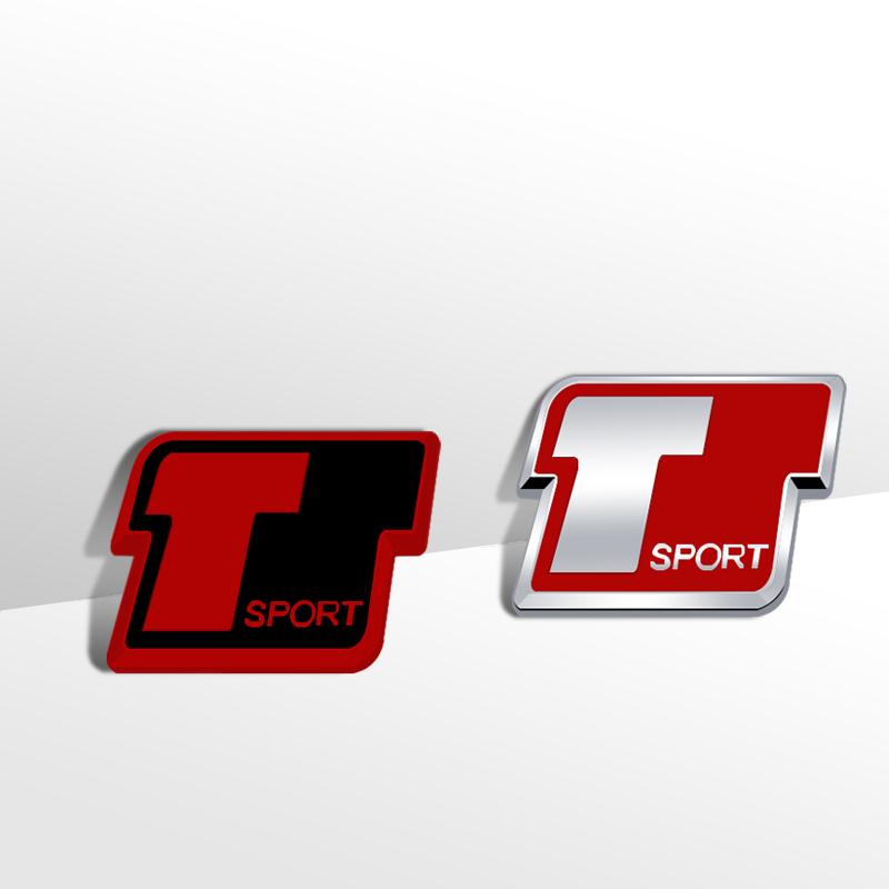 Auto Metal T Sport Logo 3D Badge Lettering Decals Trunk Sticker For Toyota Camry Highlander RAV4 Yaris Corolla Hilux Car Styling