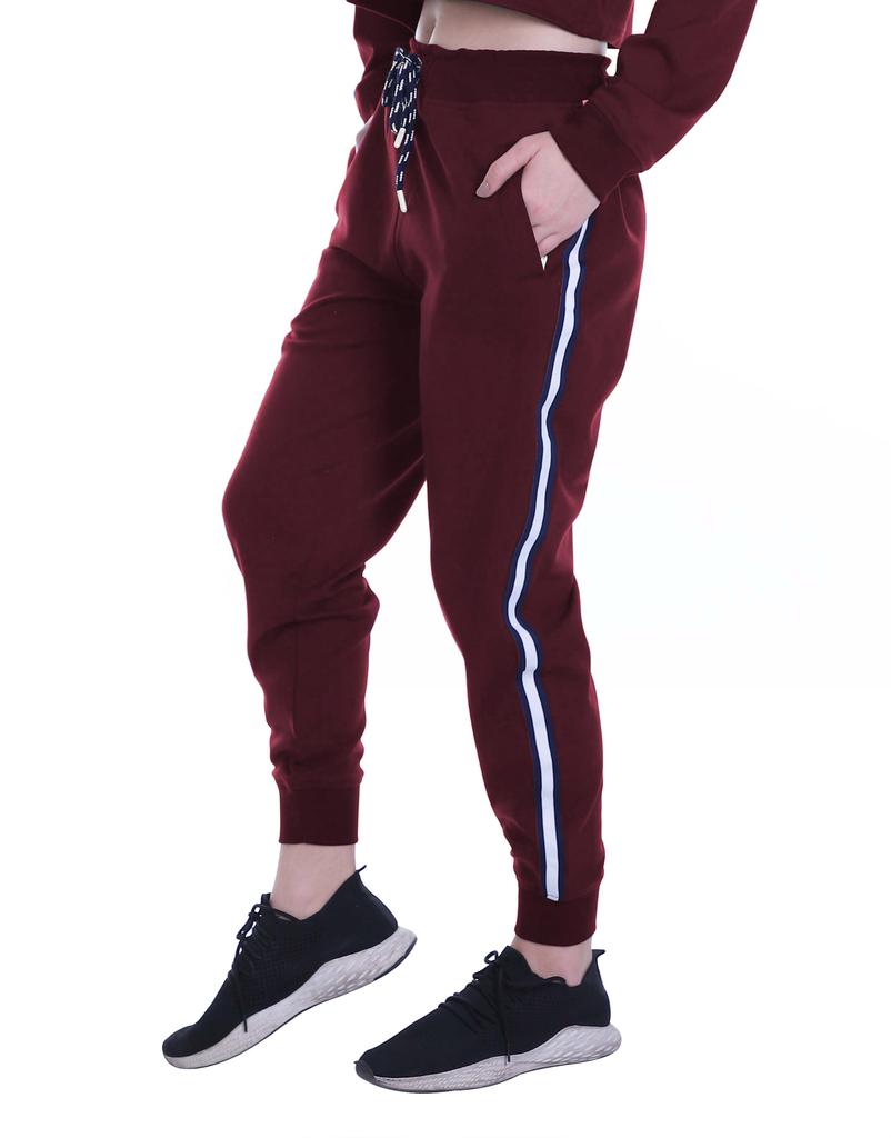 Moomaya Solide gestreifte Colorblock-Jogginghose mit Taschen-Joggerhose für