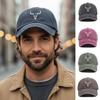 Distressed Bull Skull Print Baseball Cap Hip Hop Streetwear Hats Peaked Cap  For Man Women Unisex