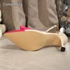 Women's Bow High Heels Stiletto Fashion Sandals Pointed Toe Evening Dress Party Shoes Size 36-43 Elegant Patchwork Sandalias