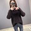Halbhoher Kragen Pullover Krapfen Zopf Pullover für Damen Strickwaren im Herbst und Winter locker Obermantel verdickt Unterteil