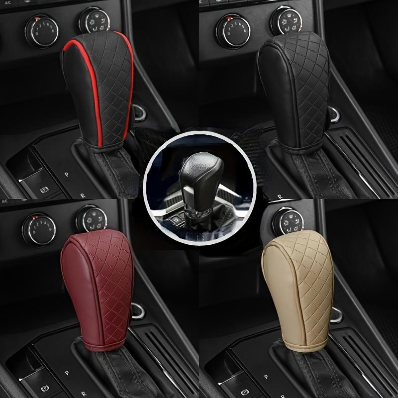 Universal PU Leather Non-Slip Car Gear Shift Knob Cover, Black Auto Parts Protective Driving Control Cover
