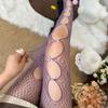 Y2K Gothic Hollow Out Pantyhose Women Summer Lolita Bow Knot Sexy Fishnet Stockings Spicy Girl Sexy Thin Ins Tide Lace Tights