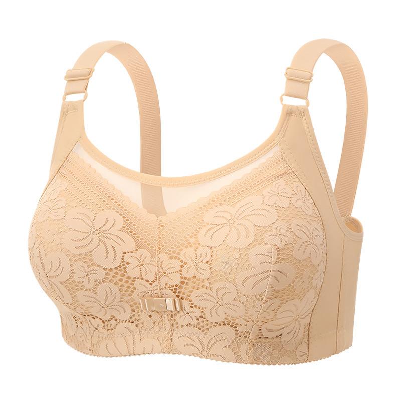 Plus Size Bandeau Bra Women Thin Wireless Full Coverage Push Up Side Smoothing Backless Bra Anti Slip Comfortable Supportive Underwear