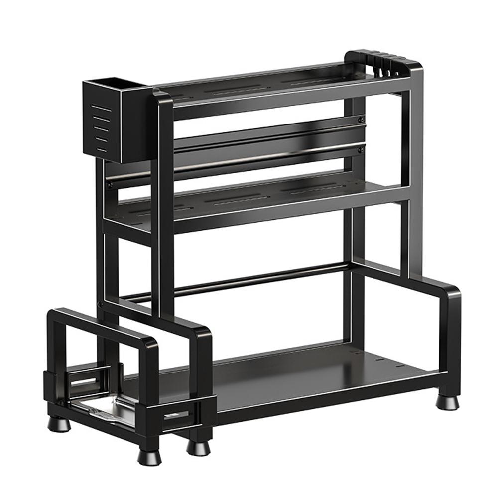 Durable 2/3 Tier Spice Rack Rustproof Multi-function Seasoning Rack Kitchen Shelf for Kitchen Storage