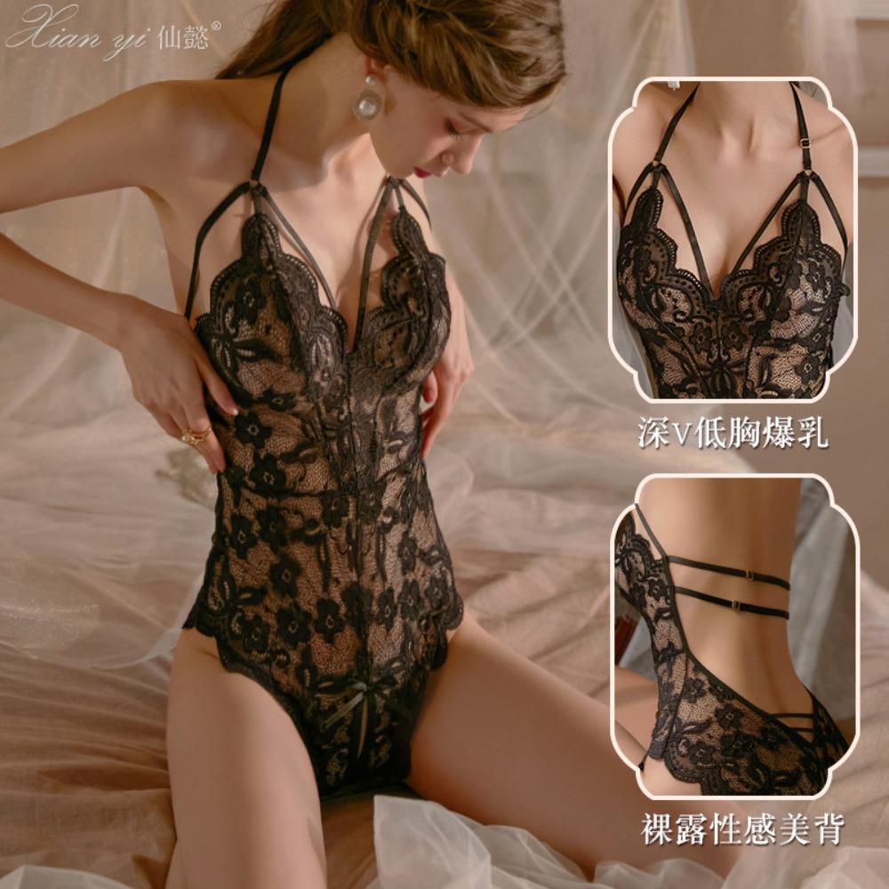 Xian Yi Sexy Lingerie Women's Lace Onesie Open Pajamas Passion Tight Clothes Seduction Uniform 423