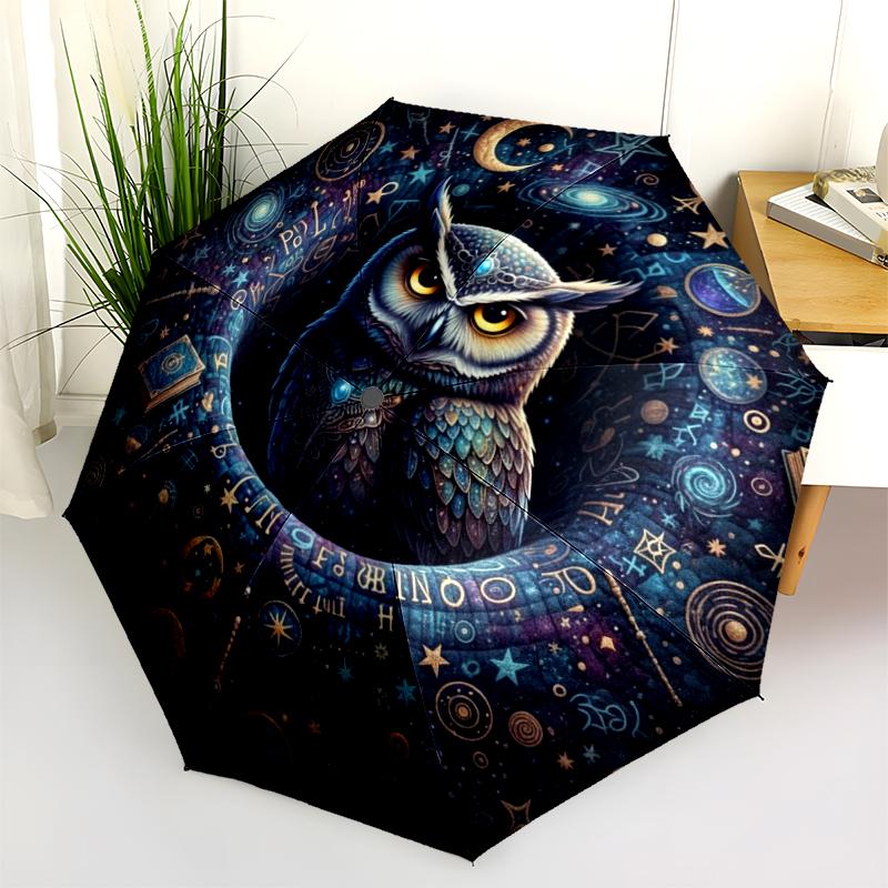 1 PC Automatic Folding Umbrella - Cartoon Pattern, Portable & Foldable Design with 8 Ribs, Christmas Birthday Gifts