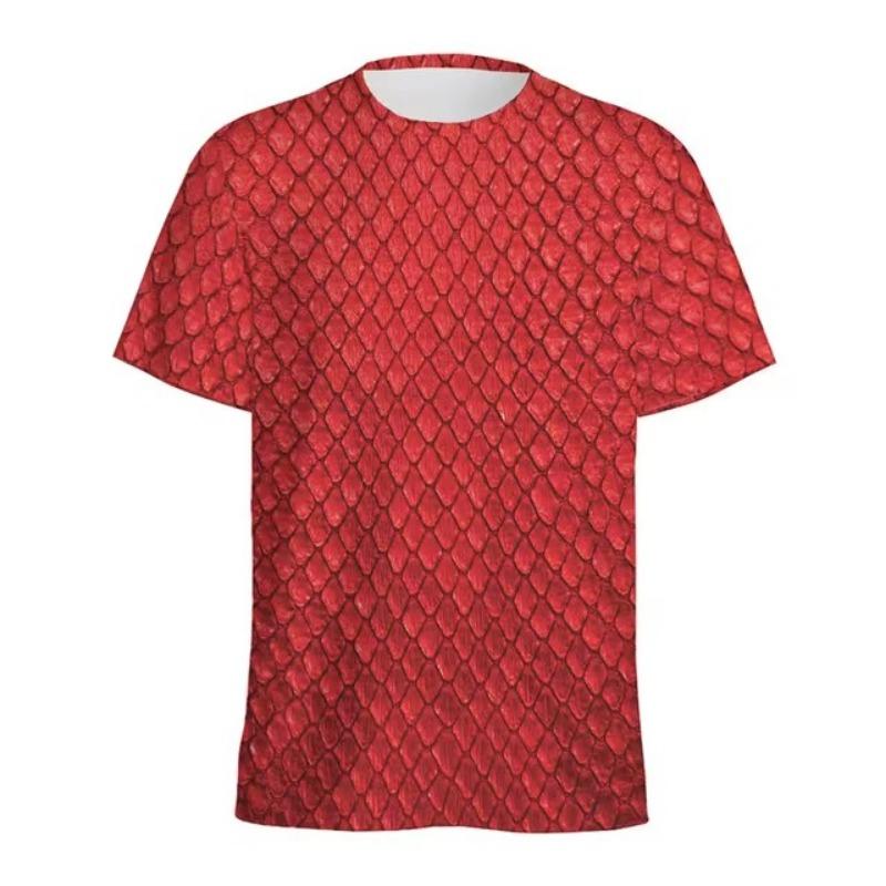 Fashion Snake Scales Pattern T-shirt For Men 3D Printed Animal Skins Graphic Round Neck Tee Shirt Tops Short Sleeves T Shirts