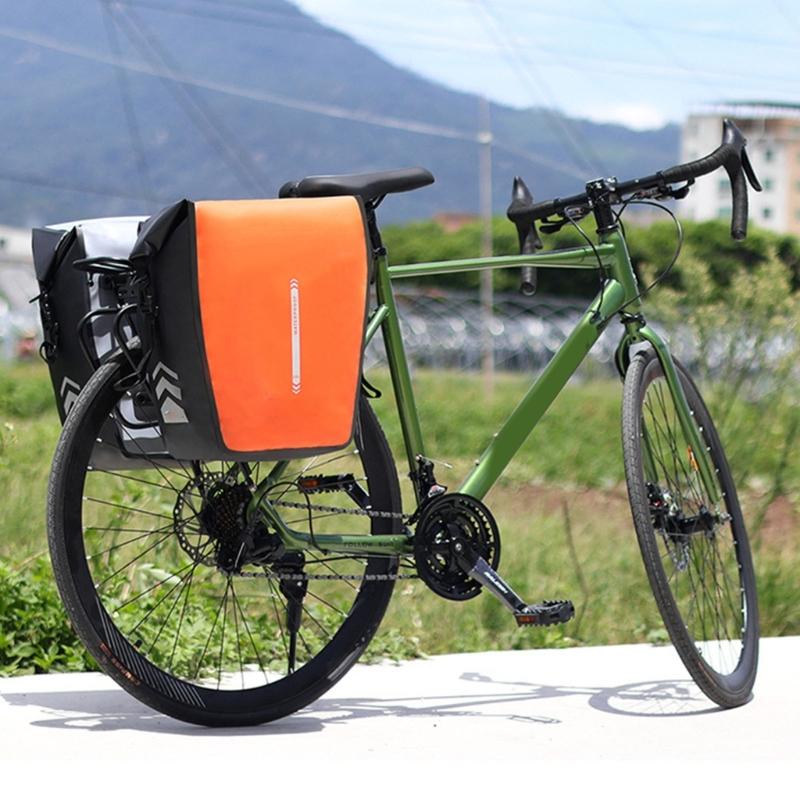 Water Resistant Bicycles Commuting Bag Double Side Saddles Bag with Reflective Trim Luggage Carriers Panniers Bag