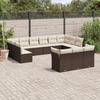 VidaXL Garden Furniture Set with Cushions 13 Pcs Brown Braided Resin 3250292