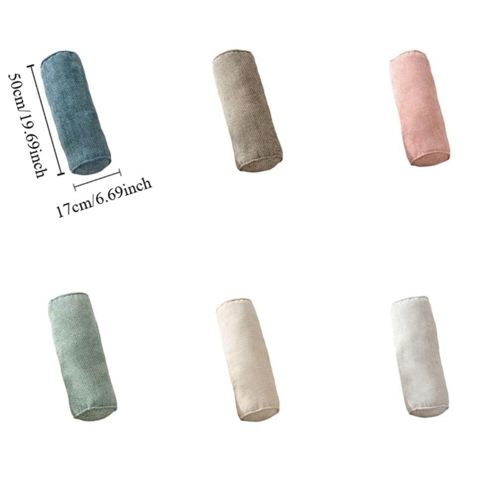 Solid Color Chenille Cylinder Pillow Japanese Style Back Lumber Support Pillow Sofa Cushion  Leg