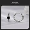 Avle Retro Heart Pattern S925 Sterling Silver Oxidized Earrings for Women