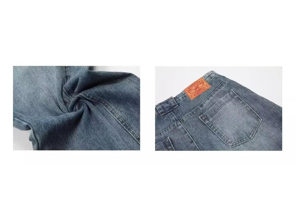 Dámské džíny s vysokým pasem, volné, s rovnými nohavicemi, retro bambusové šavle