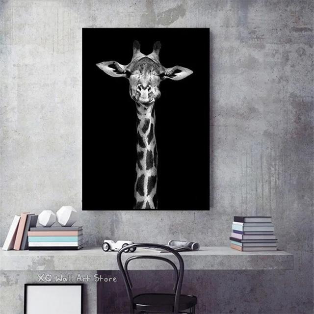 Black White Animals Art Canvas Paintings On The Wall Lion Tiger Elephant Posters and Prints Wall For Living Room Home Frameless