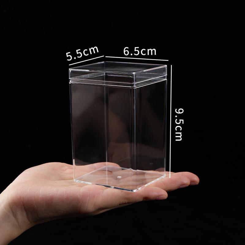 Transparent Square Acrylic Storage Box for Figures - Dustproof Food-grade Plastic, PS Wedding Candy Box with Lid