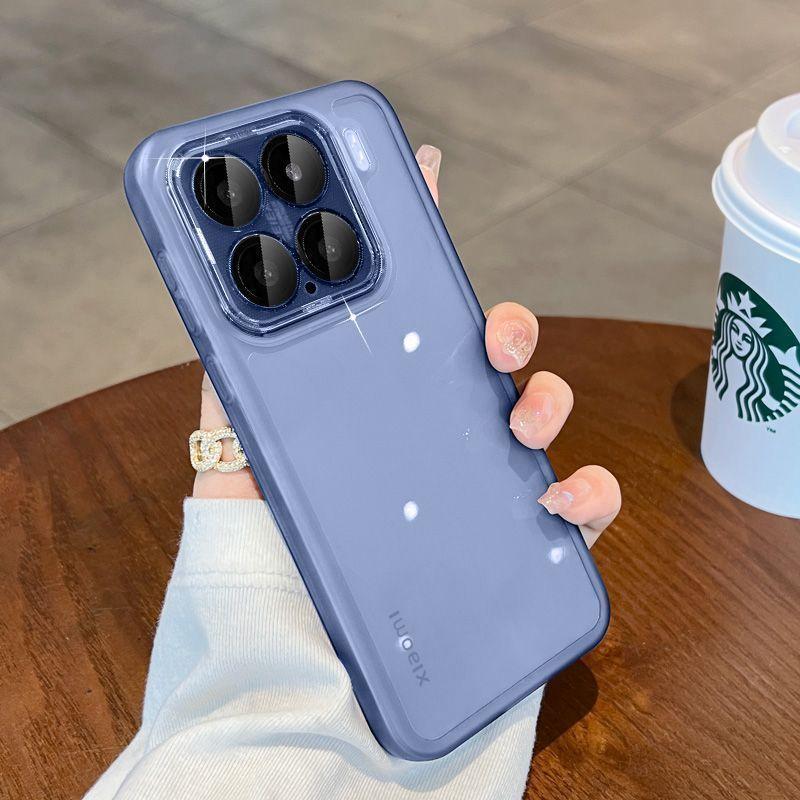 

Чехол для Xiaomi 15T Pro Новая модель со встроенной плёнкой для объектива, усовершенствованный противоударный чехол из мягкого ТПУ для Xiaomi15T, ударопрочный чехол Xiaomi 15T Pro синий