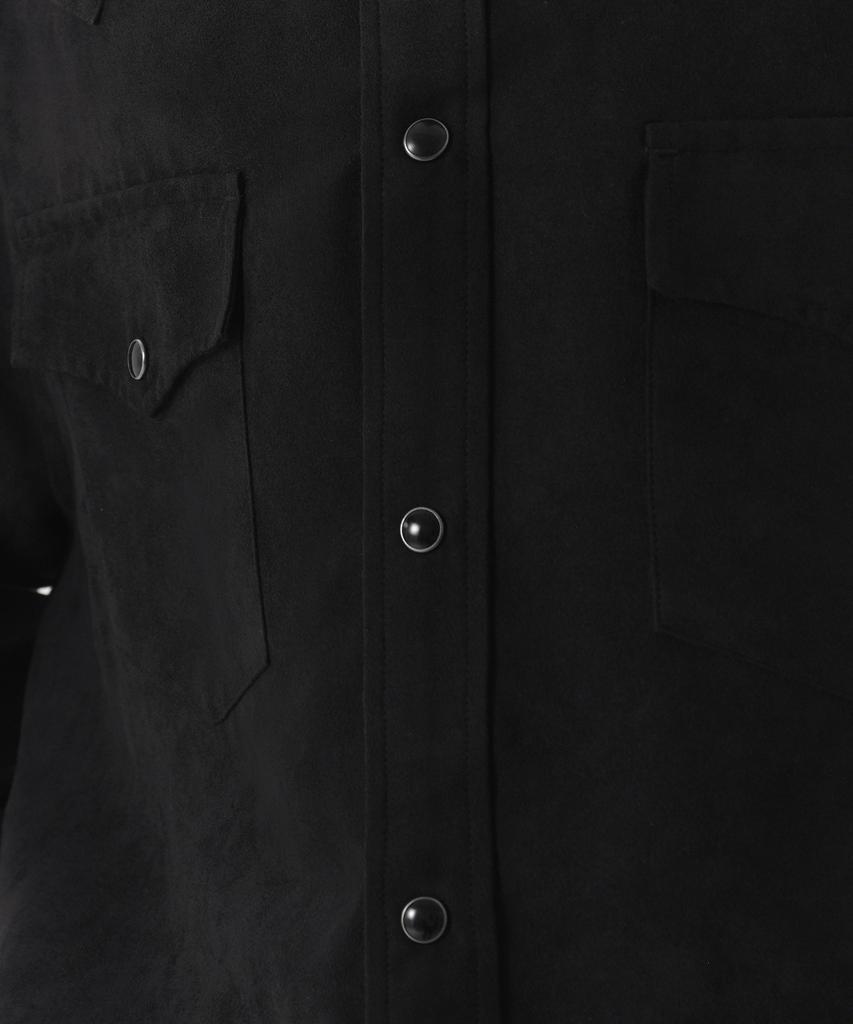 MUSINSA STANDARD Synthetic Suede Western Shirt [Black]