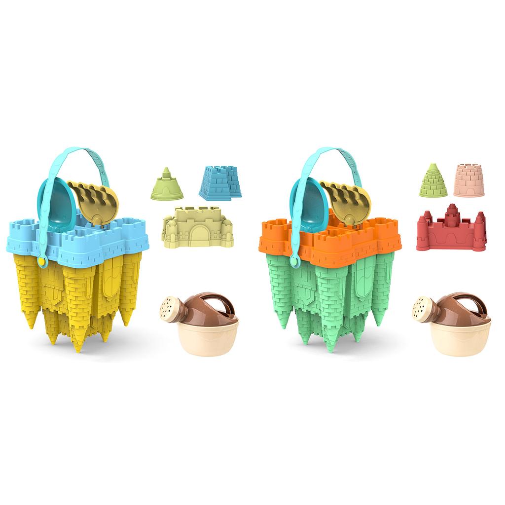Beach Toy Outdoor Sand Play Castle Toy with Castle Mold Bucket Sandcastle Toy Bathtub Water Play Toy Kids Education Toy