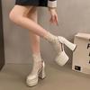 Wedding Shoes Wedding Artifact Small Thick Heel Muffin Bottom Waterproof Table Mary Jane High Heels Autumn New Models