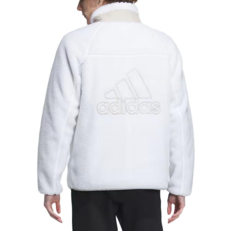 Adidas Colorblock Logo Print Reversible Stand Collar Long Sleeve Jacket Men Jacket Off-White IT8710