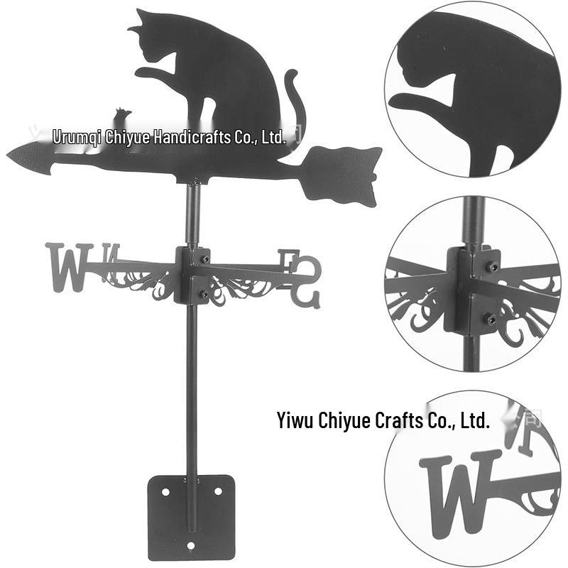 Weather Vane Ornament: Outdoor Wrought Iron Spray-Painted Roof Decoration Metal Craft