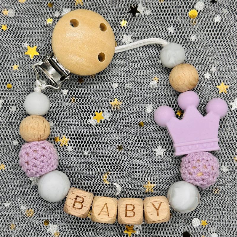 Handgefertigt Personalisierte Name Kaktus Schnullerclips Ketten Silikonperlen Personalisieren Säugling Chupetero Zahnung Personalisiert Geschenk