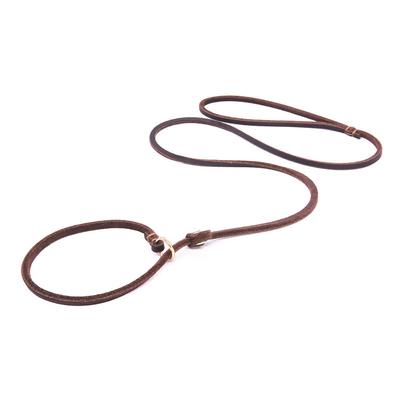 Slip Lead Dog Leash Quality Handmade Real Leather Dog Rope Slip Chain Collar No Pulling Pet Puppy Pug Training Slip Loop Leash
