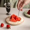 6Pcs Light Luxury Fruit Forks Set Stainless Steel Fruit Picks Storage Jar Set  For Tasting Salad