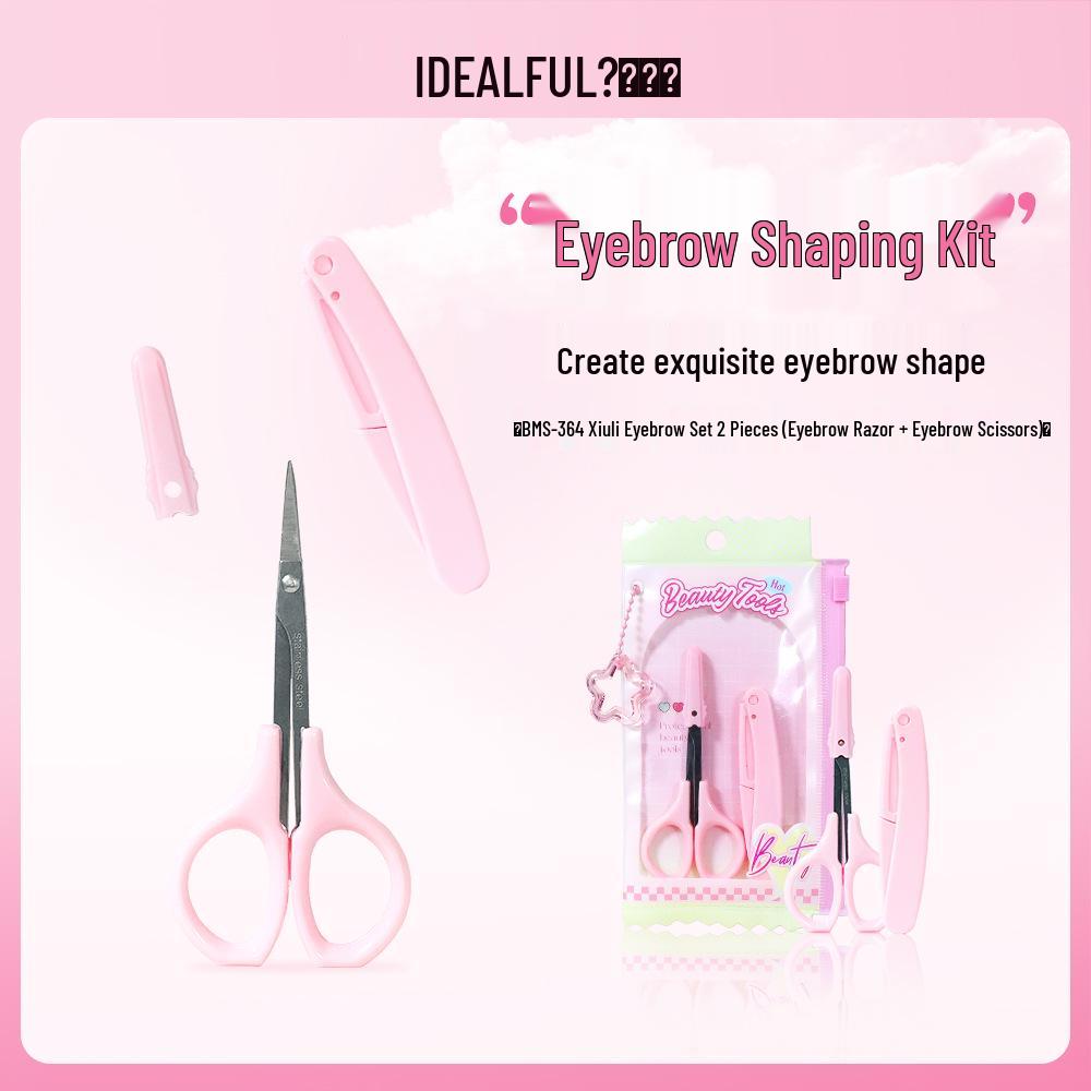 

Candy Series Eyebrow Razor & Scissor Set: Safe & Rounded Curved Blade for Girls Eyebrow Shaping