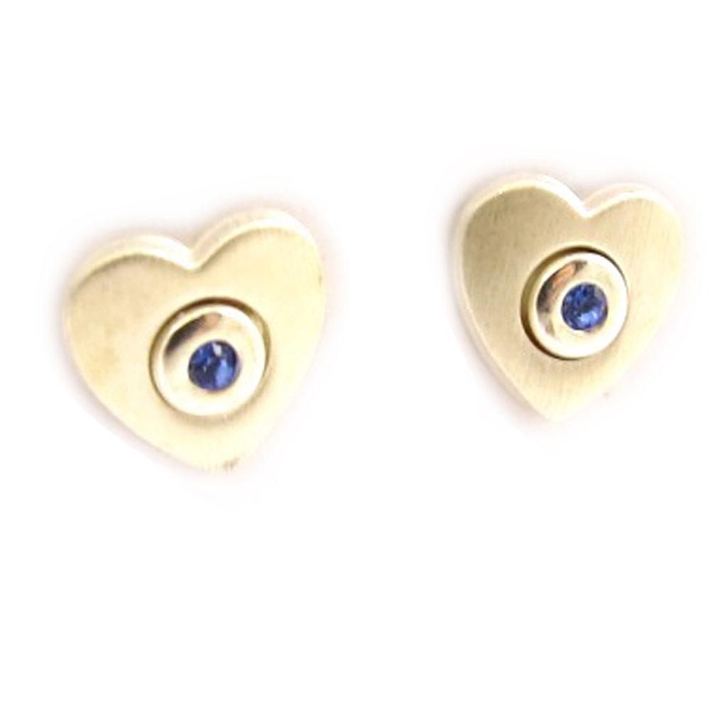 Les Trésors De Lily [D7525] - Stříbrné náušnice 'V Srdci' Modré