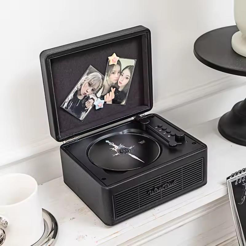WhatPlus C300 Retro CD Player with High Resolution Sound Quality Bluetooth Stereo Audio Player Retro Portable Outdoor Speaker