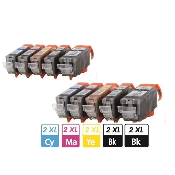

Compatible - Pack de 10 cartouches d encre - CANON PGI 550 CLI 551