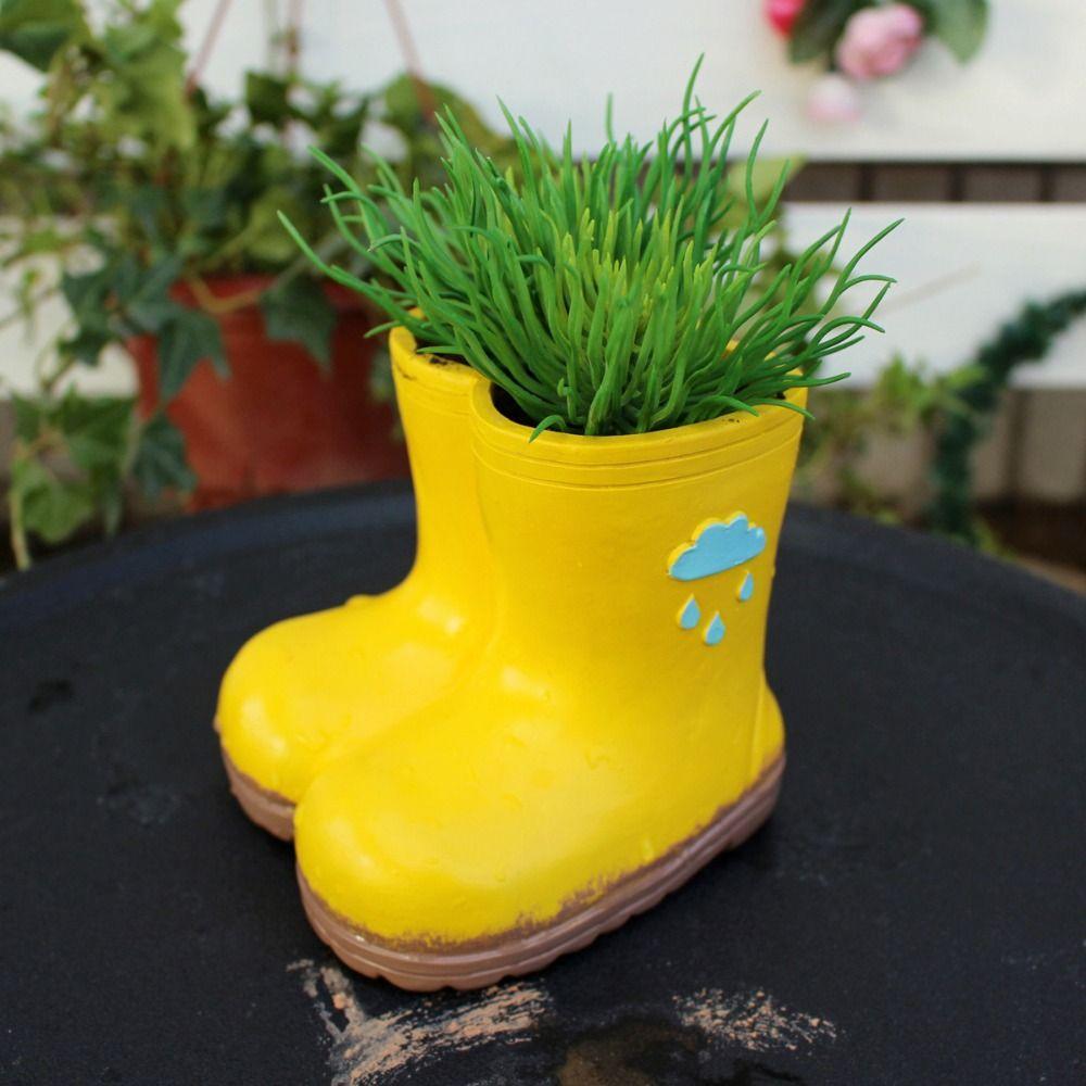 Blumenarrangement-Behälter, Harz-Regenstiefel-Pflanzgefäß, dekorativer, lustiger Hydrokultur-Blumenhalter, Bastel-Blumentopf, Sukkulenten-Blumentopf